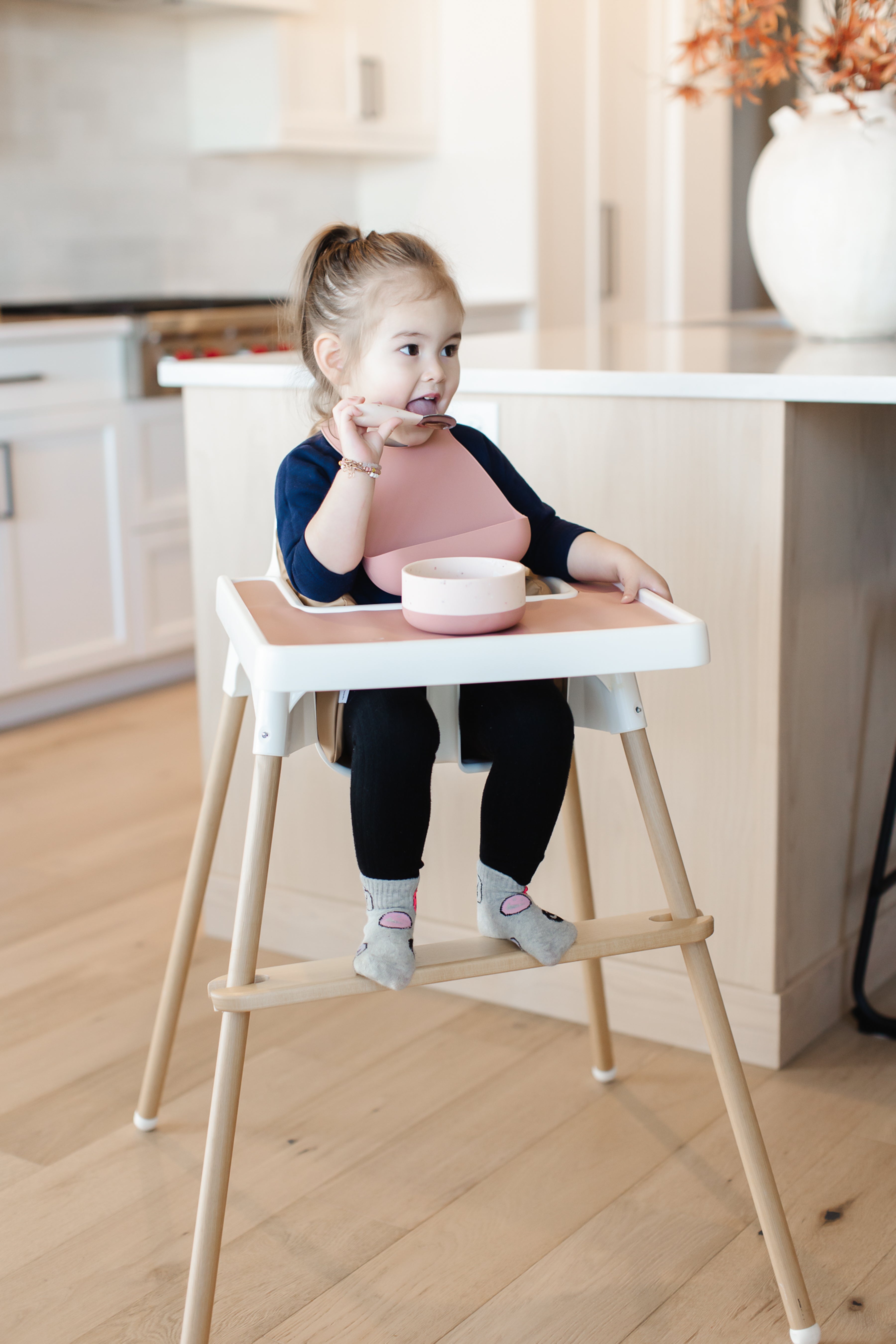 Bamboo adjustable highchair online footrest